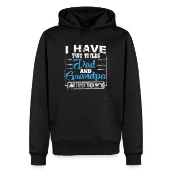 Grand-père grands-parents idée cadeau disant - Sweat à capuche Premium bio Homme - noir - Devant - Nico (187cm)