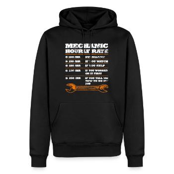 Mechaniker KFZ Auto Geschenkidee - Männer Premium Bio Hoodie - Schwarz - Vorne - Nico (187cm)