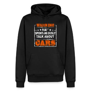 Idée cadeau de voiture mécanique - Sweat à capuche Premium bio Homme - noir - Devant - Nico (187cm)
