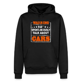 Idée cadeau de voiture mécanique - Sweat à capuche Premium bio Homme - noir - Devant - Nico (187cm)