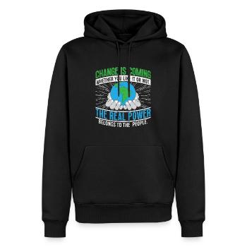 Climate Change Change Is Coming Environmentalist - Männer Premium Bio Hoodie - Schwarz - Vorne - Nico (187cm)