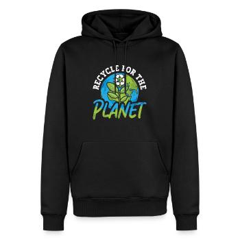 Recyclage du changement climatique pour la planète Terre Mère - Sweat à capuche Premium bio Homme - noir - Devant - Nico (187cm)