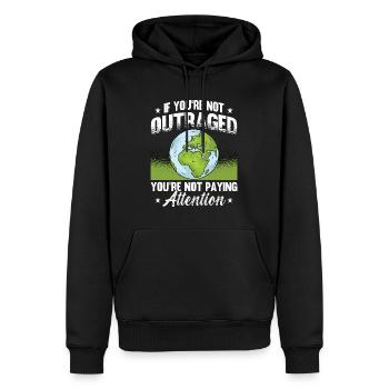 Changement climatique si vous n’êtes pas indigné Environnement - Sweat à capuche Premium bio Homme - noir - Devant - Nico (187cm)