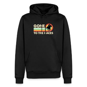 Horse Racing Gone To The Retro Loves Horse Riding - Männer Premium Bio Hoodie - Schwarz - Vorne - Nico (187cm)