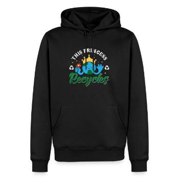 Recycler cette princesse recycle Go Green Recycler - Sweat à capuche Premium bio Homme - noir - Devant - Nico (187cm)