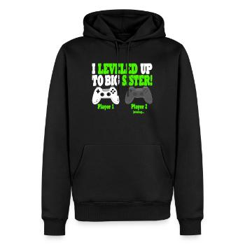 Großer Bruder Geschwister Familie - Männer Premium Bio Hoodie - Schwarz - Vorne - Nico (187cm)
