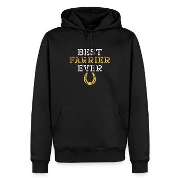 Farrier Best Farrier Ever Blacksmithing Horseshoe - Men’s Premium Organic Hoodie - black - Front - Nico (187cm)