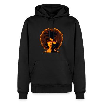Afro Hair Retro Africa Queen Lunettes de soleil Neon - Sweat à capuche Premium bio Homme - noir - Devant - Nico (187cm)
