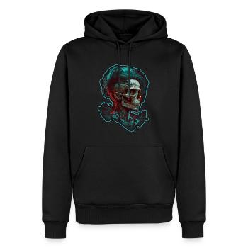 Böse Alte Frau Horror Skelett Dämon Bikerin - Männer Premium Bio Hoodie - Schwarz - Vorne - Nico (187cm)