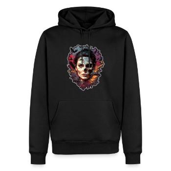 Evil Old Woman Horreur Squelette Démon Bikerin - Sweat à capuche Premium bio Homme - noir - Devant - Nico (187cm)