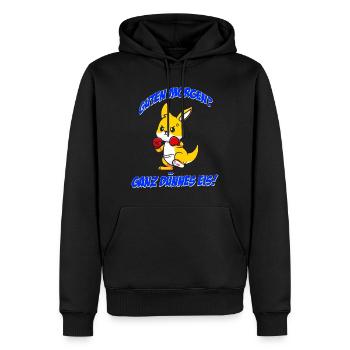 Känguru Guten Morgen? Ganz dünnes Eis Morgenmuffel - Männer Premium Bio Hoodie - Schwarz - Vorne - Nico (187cm)