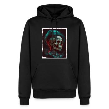 Böse Alte Frau Horror Skelett Dämon Bikerin - Männer Premium Bio Hoodie - Schwarz - Vorne - Nico (187cm)