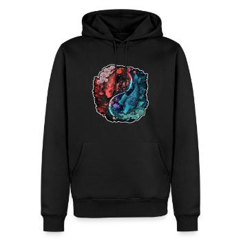 Japan Koi Fisch Karpfen Japanisch Kirschblüte - Männer Premium Bio Hoodie - Schwarz - Vorne - Nico (187cm)