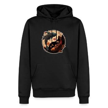 Japan Koi Fisch Karpfen Japanisch Kirschblüte - Männer Premium Bio Hoodie - Schwarz - Vorne - Nico (187cm)