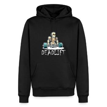 Soulevé de terre Skeleton Bodybuilding Sport Soulevé de terre - Sweat à capuche Premium bio Homme - noir - Devant - Nico (187cm)