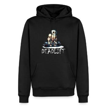 Soulevé de terre Skeleton Bodybuilding Sport Soulevé de terre - Sweat à capuche Premium bio Homme - noir - Devant - Nico (187cm)