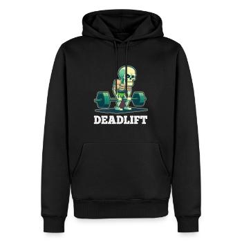 Soulevé de terre Skeleton Bodybuilding Sport Soulevé de terre - Sweat à capuche Premium bio Homme - noir - Devant - Nico (187cm)