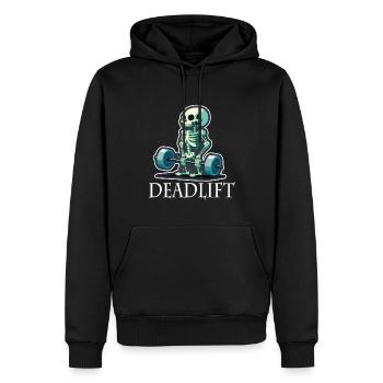 Soulevé de terre Skeleton Bodybuilding Sport Soulevé de terre - Sweat à capuche Premium bio Homme - noir - Devant - Nico (187cm)