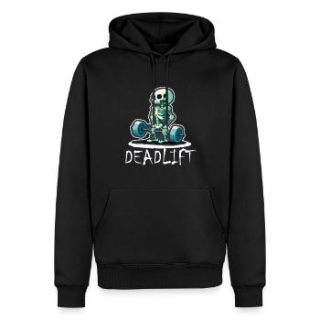 Soulevé de terre Skeleton Bodybuilding Sport Soulevé de terre - Sweat à capuche Premium bio Homme - noir - Devant - Nico (187cm)