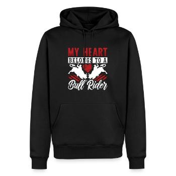 Bull Riding My Heart Belongs To Rodeo Bull Rider - Männer Premium Bio Hoodie - Schwarz - Vorne - Nico (187cm)