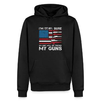 Armurier Je suis sûr à 1776% que personne ne réparera les armes à feu - Sweat à capuche Premium bio Homme - noir - Devant - Nico (187cm)