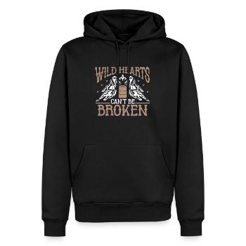 Barrel Racing Wild Hearts Can't Be Western Riding - Männer Premium Bio Hoodie - Schwarz - Vorne - Nico (187cm)