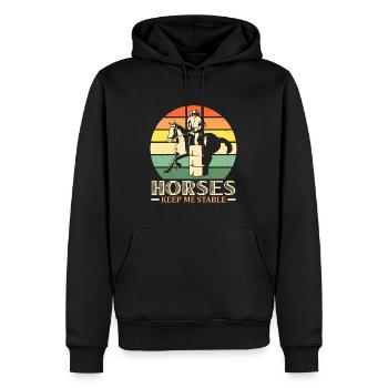 Barrel Racing Horses Keep Me Stable Retro Cowboy - Männer Premium Bio Hoodie - Schwarz - Vorne - Nico (187cm)
