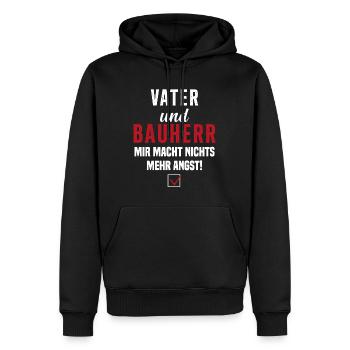 Papa et promoteur Rien ne me fait plus peur - Sweat à capuche Premium bio Homme - noir - Devant - Nico (187cm)