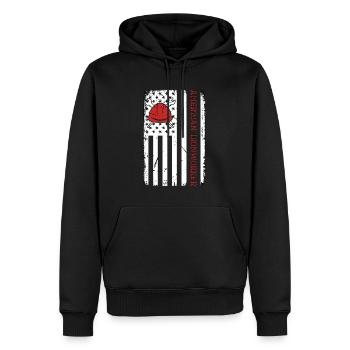 Ferronnier Américain Soudeur Soudeur Serrurier - Sweat à capuche Premium bio Homme - noir - Devant - Nico (187cm)