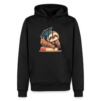 Degree Sleeping Sloth Uni Master Bachelor - Men’s Premium Organic Hoodie - black - Front - Nico (187cm)