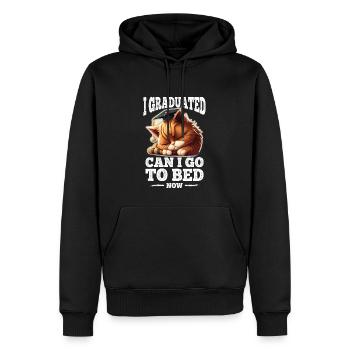Abschluss Schlafen Katze Uni Master Bachelor - Männer Premium Bio Hoodie - Schwarz - Vorne - Nico (187cm)