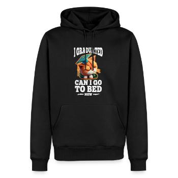 Abschluss Schlafen Katze Uni Master Bachelor - Männer Premium Bio Hoodie - Schwarz - Vorne - Nico (187cm)