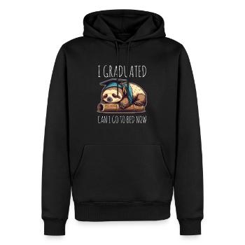 Degree Sleeping Sloth Uni Master Bachelor - Men’s Premium Organic Hoodie - black - Front - Nico (187cm)
