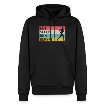 Laufen running geschenkidee - Männer Premium Bio Hoodie - Schwarz - Vorne - Nico (187cm)