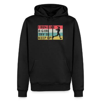laufen women running geschenkidee - Männer Premium Bio Hoodie - Schwarz - Vorne - Nico (187cm)