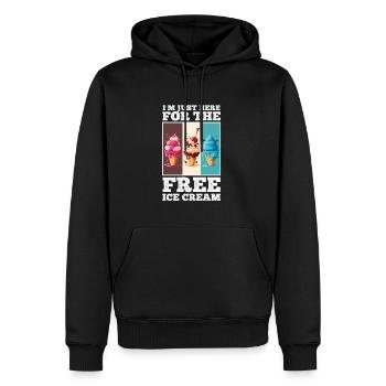 Crème glacée Crème glacée molle Je suis ici pour la crème glacée - Sweat à capuche Premium bio Homme - noir - Devant - Nico (187cm)