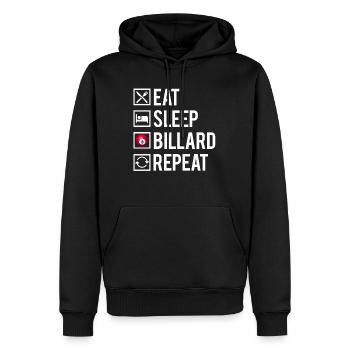 Eat Sleep Billard Repeat Passion Billard Humour - Sweat à capuche Premium bio Homme - noir - Devant - Nico (187cm)