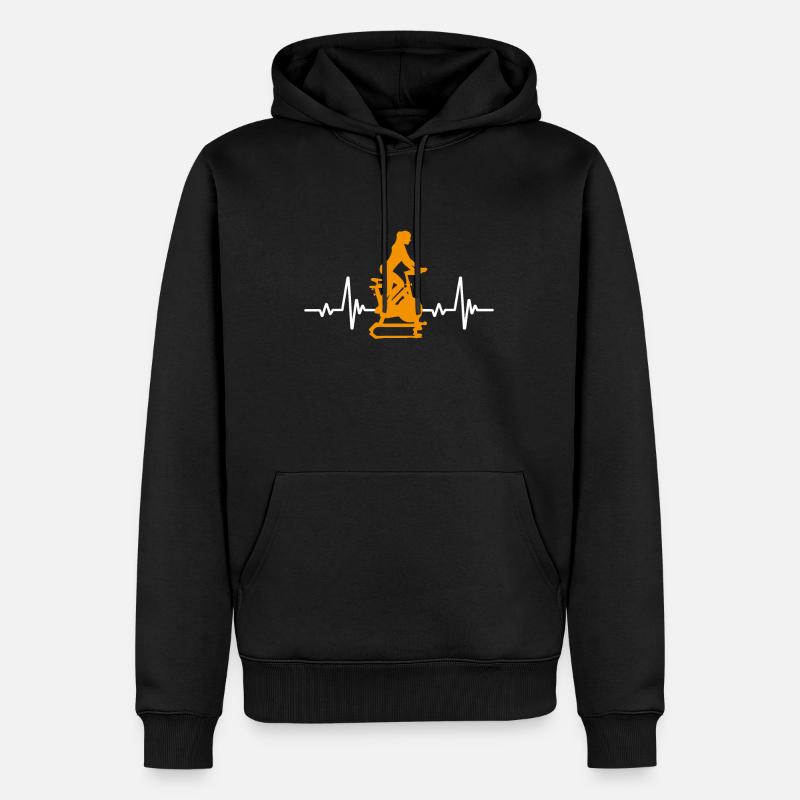 Rythme cardiaque Cyclisme d'intérieur - Sweat à capuche Premium bio Homme - noir