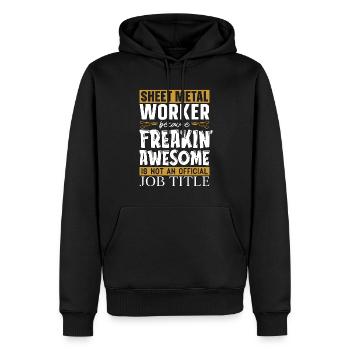 Tôlier parce que mécanicien de tôlerie - Sweat à capuche Premium bio Homme - noir - Devant - Nico (187cm)
