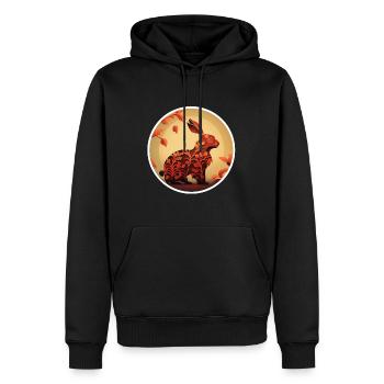 Hase China Kaninchen Chinesisches Neujahr Blumen - Männer Premium Bio Hoodie - Schwarz - Vorne - Nico (187cm)