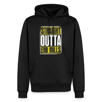 Machinist Straight Outta End Mills Lathe Operator - Männer Premium Bio Hoodie - Schwarz - Vorne - Nico (187cm)