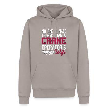 Grutier Grutier Opérateur de grue Travailleur de la construction Cadeau - Sweat à capuche Premium bio Homme - taupe - Devant - Nico (187cm)