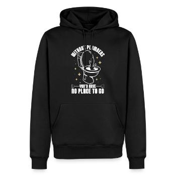 Plombier sans plombiers Outil Tuyau Route Plombier - Sweat à capuche Premium bio Homme - noir - Devant - Nico (187cm)