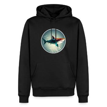Shark Orca Polygon Geometric Underwater World Ocean - Sweat à capuche Premium bio Homme - noir - Devant - Nico (187cm)