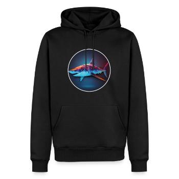 Shark Orca Polygon Geometric Underwater World Ocean - Sweat à capuche Premium bio Homme - noir - Devant - Nico (187cm)
