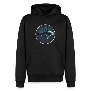 Shark Orca Polygon Geometric Underwater World Ocean - Sweat à capuche Premium bio Homme - noir - Devant - Nico (187cm)