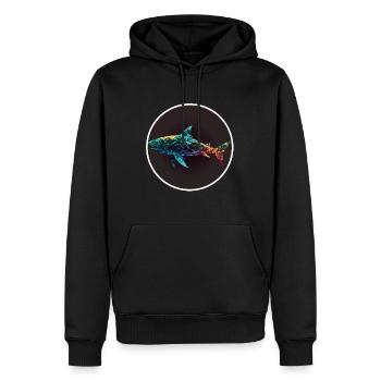 Shark Orca Polygon Geometric Underwater World Ocean - Sweat à capuche Premium bio Homme - noir - Devant - Nico (187cm)