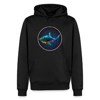 Shark Orca Polygon Geometric Underwater World Ocean - Sweat à capuche Premium bio Homme - noir - Devant - Nico (187cm)