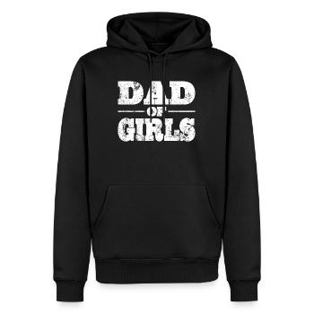 Papa Papa Papa des filles pour la fête des pères - Sweat à capuche Premium bio Homme - noir - Devant - Nico (187cm)