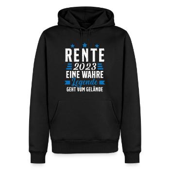 La légende prend sa retraite Cadeau retraité 2023 - Sweat à capuche Premium bio Homme - noir - Devant - Nico (187cm)
